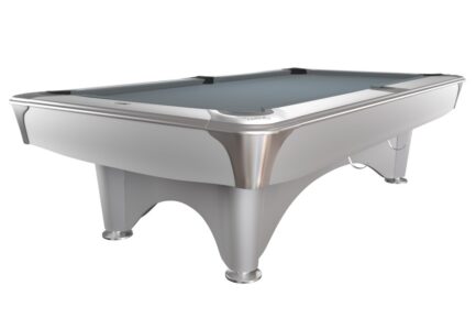 Billiard Table, Pool, Dynamic IV, 9 ft., shining white, Simonis 860 powder blue