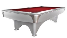Billiard Table, Pool, Dynamic IV, 9 ft., shining white, Simonis 760 red