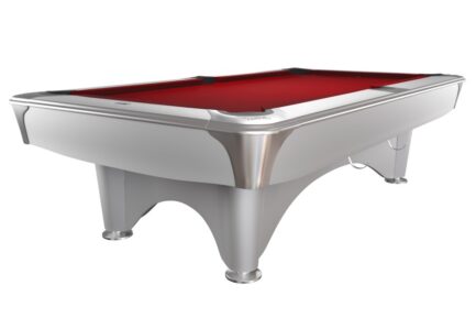 Billiard Table, Pool, Dynamic IV, 9 ft., shining white, Simonis 860 red