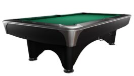 Billiard Table, Pool, Dynamic IV, 9 ft., Matt Black, Simonis 860 yellow green