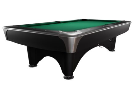 Billiard Table, Pool, Dynamic IV, 9 ft., Matt Black, Simonis 760 yellow green