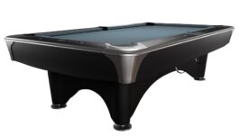 Billiard Table, Pool, Dynamic IV, 9 ft., Matt Black, Simonis 860 powder blue