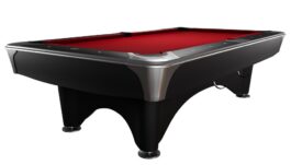 Billiard Table, Pool, Dynamic IV, 9 ft., Matt Black, Simonis 860 red