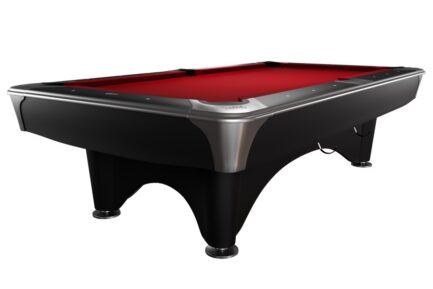 Billiard Table, Pool, Dynamic IV, 9 ft., Matt Black, Simonis 860 red
