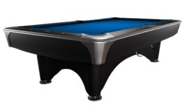 Billiard Table, Pool, Dynamic IV, 9 ft., Matt Black, Simonis 860 royal blue