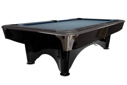 Billiard Table, Pool, Dynamic IV, shining black, 8 ft., Simonis 760 powder blue