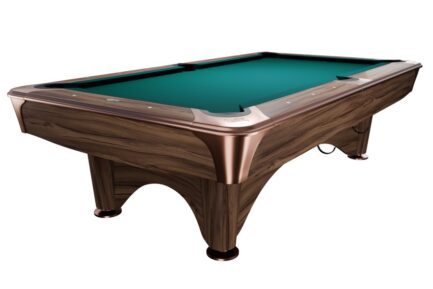 Billiard Table, Pool, Dynamic IV, Modern Brown, 9 ft., Simonis 760 blue green
