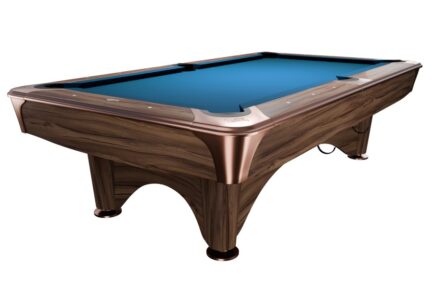 Billiard Table, Pool, Dynamic IV, Modern Brown, 9 ft., Simonis 760 electric blue