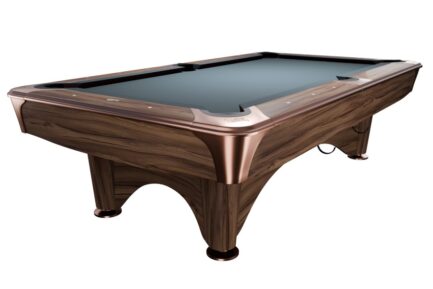Billiard Table, Pool, Dynamic IV, Modern Brown, 9 ft., Simonis 760 powder blue