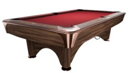 Billiard Table, Pool, Dynamic IV, Modern Brown, 8 ft., Simonis 860 red