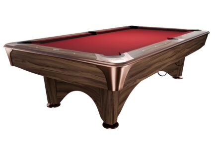 Billiard Table, Pool, Dynamic IV, Modern Brown, 9 ft., Simonis 760 red