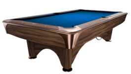 Billiard Table, Pool, Dynamic IV, Modern Brown, 8 ft., Simonis 860 royal blue