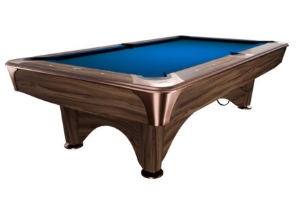 Billiard Table, Pool, Dynamic IV, Modern Brown, 8 ft., Simonis 860 royal blue