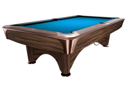 Billiard Table, Pool, Dynamic IV, Modern Brown, 8 ft., Simonis 860 tournament blue