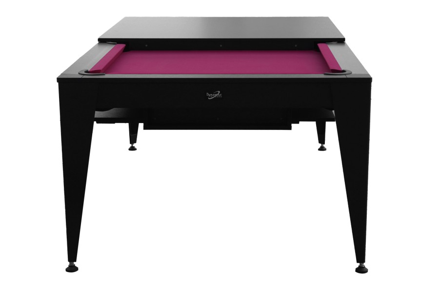 Pool Table / Dining Table, Vancouver III, 7 ft., black/black, burgundy cloth - Image 4