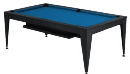 Pool Table / Dining Table, Vancouver III, 7 ft., black/black, blue cloth