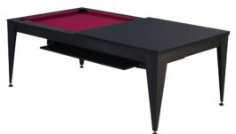 Pool Table / Dining Table, Vancouver III, 7 ft., black/black, burgundy cloth
