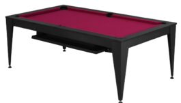 Pool Table / Dining Table, Vancouver III, 7 ft., black/black, burgundy cloth